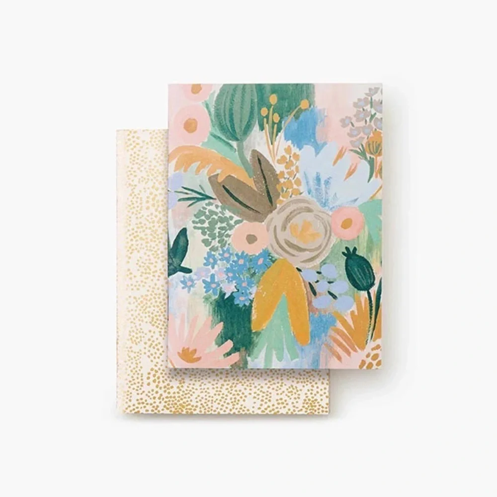 NEW Rifle Paper Co. Luisa Floral and Gold Patterned Pocket Mini Notebook Set